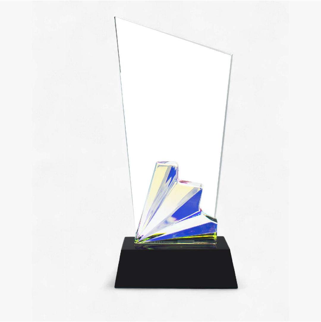 CRYSTAL AWARD WITH RAINBOW GLOW ATTACHED-LS24202