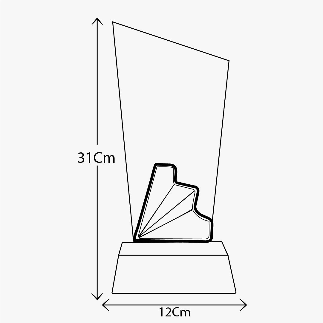 CRYSTAL AWARD WITH RAINBOW GLOW ATTACHED-LS24202