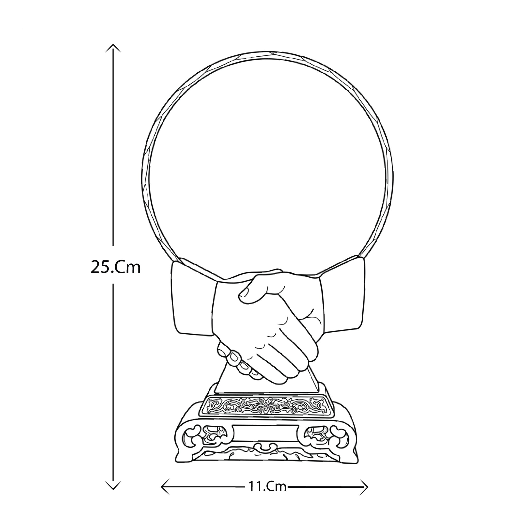 GOLDEN HANDSHAKE CRYSTAL TROPHY ( LCR001 )
