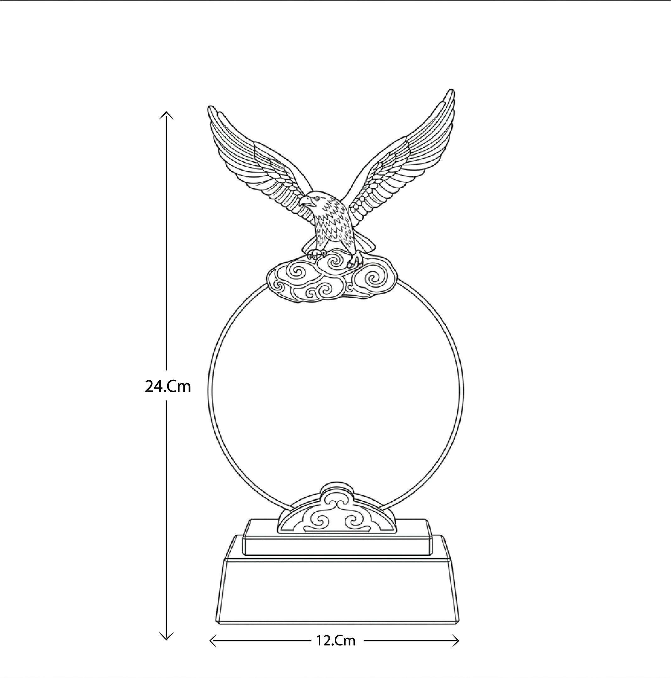 EAGLE CRYSTAL TROPHY DESIGN WITH A BLACK BASE ( LCR002 )