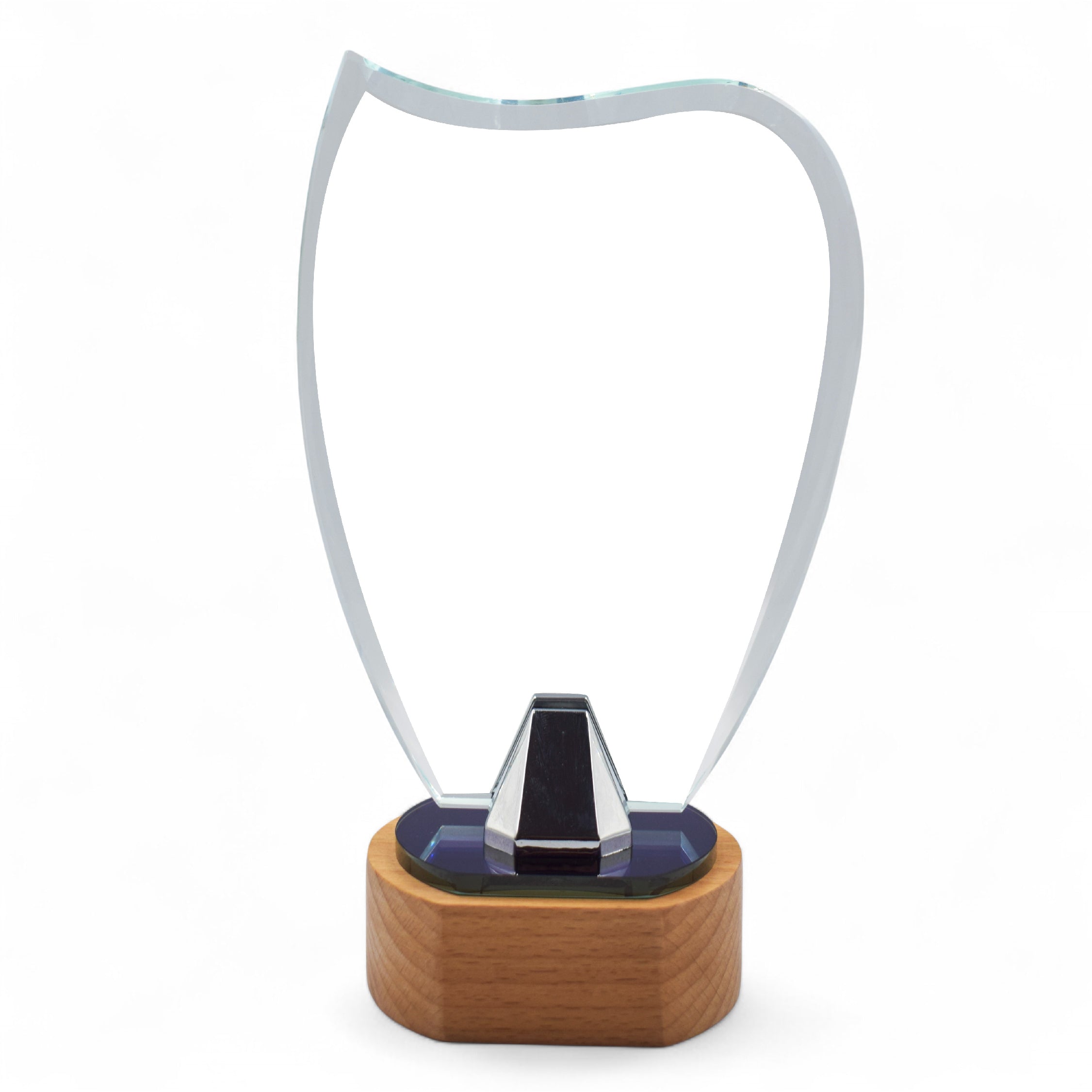 CUSTOMIZED CRYSTAL TROPHY  WOODEN BASE ( CS-232096 )