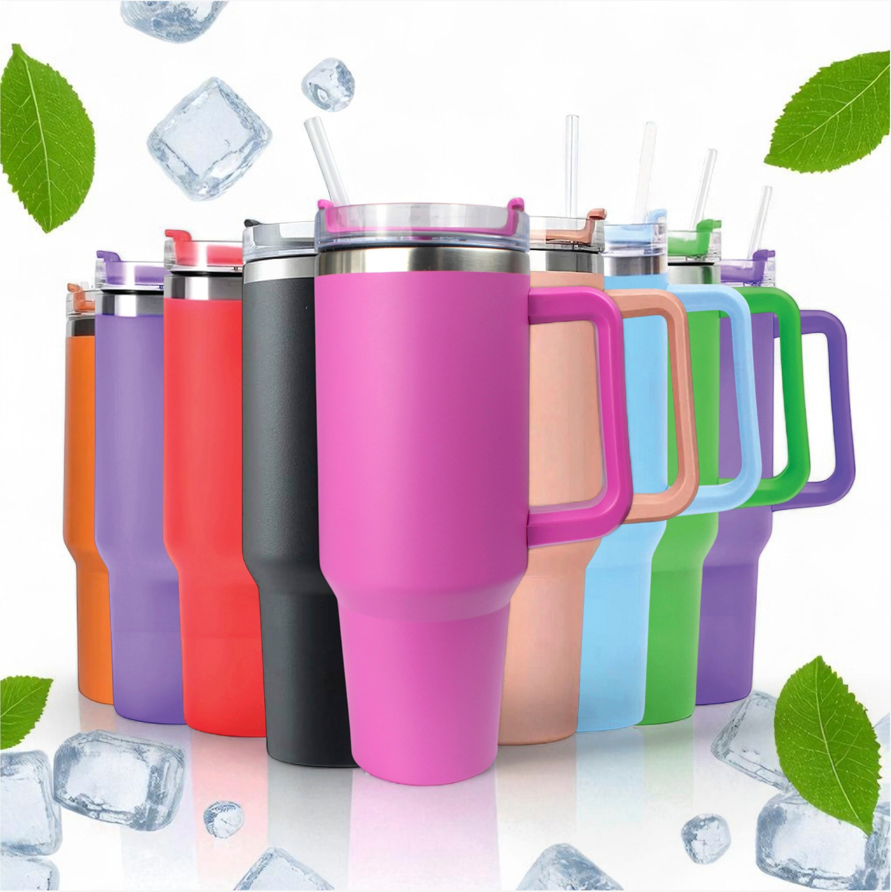 DOUBLE WALL TUMBLER WITH STRAW 40-OZ CAR CUP