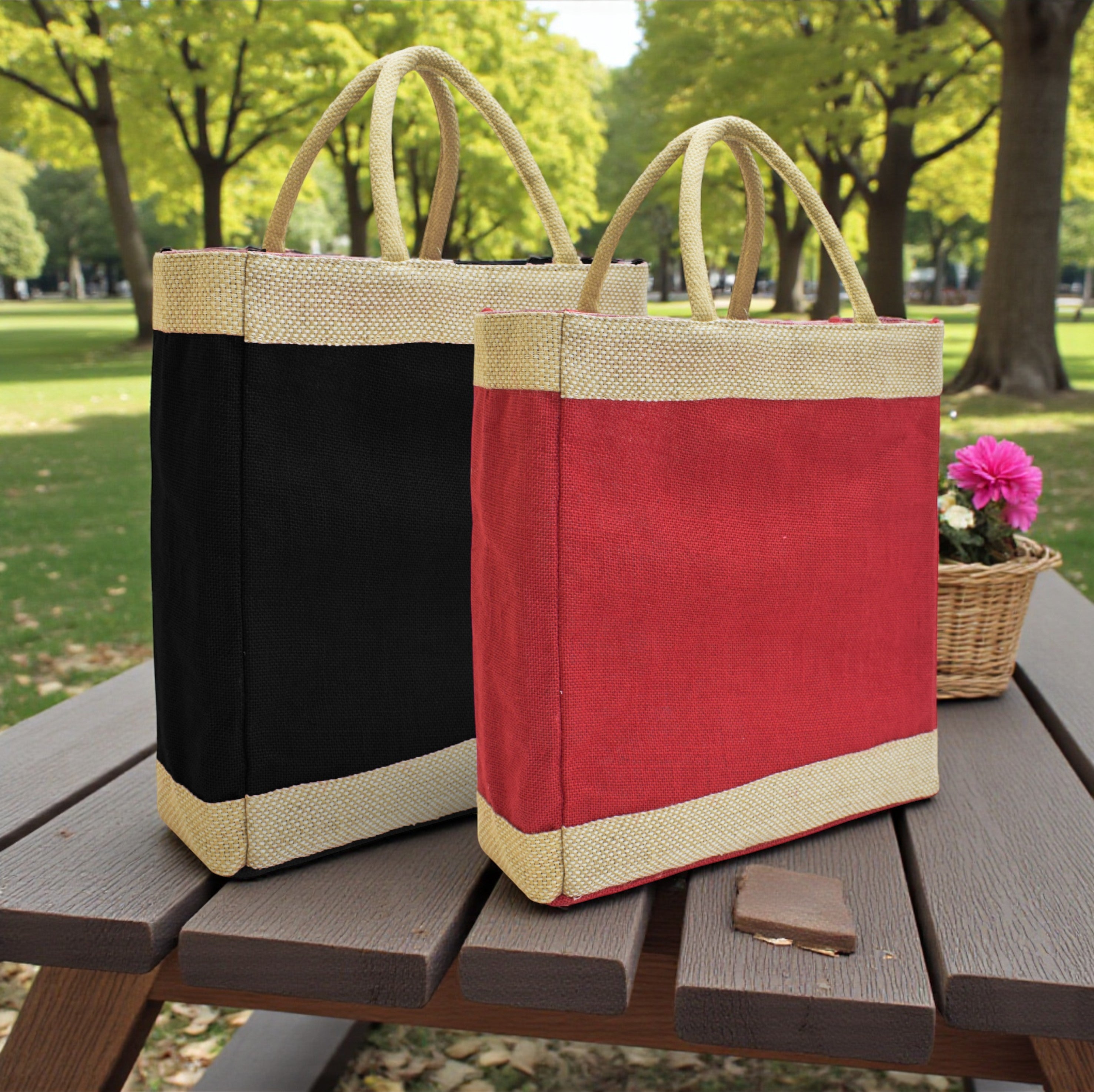 JUTE BAG WITH IN SIDE  POCKET  ASH-26