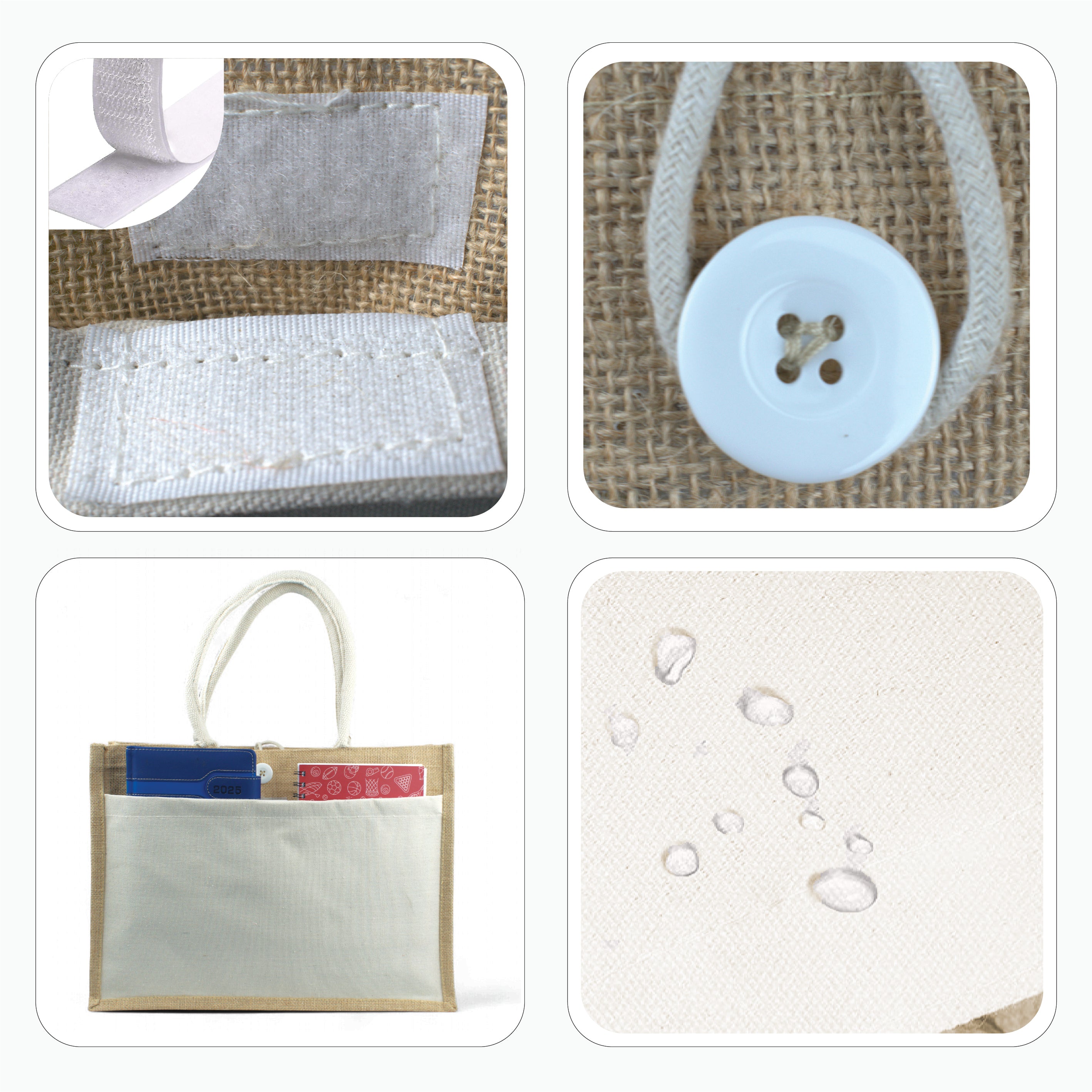 Jute Bags with Cotton Pocket