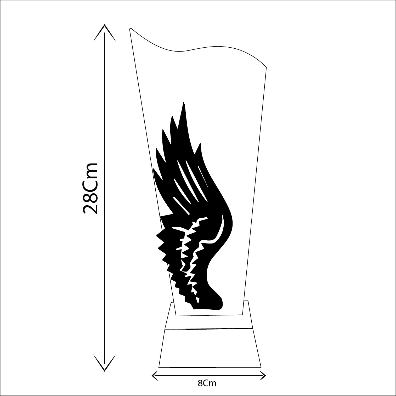PREMIUM COLOR WING CRYSTAL  AWARD TROPHY  ( DL-88 -285 )