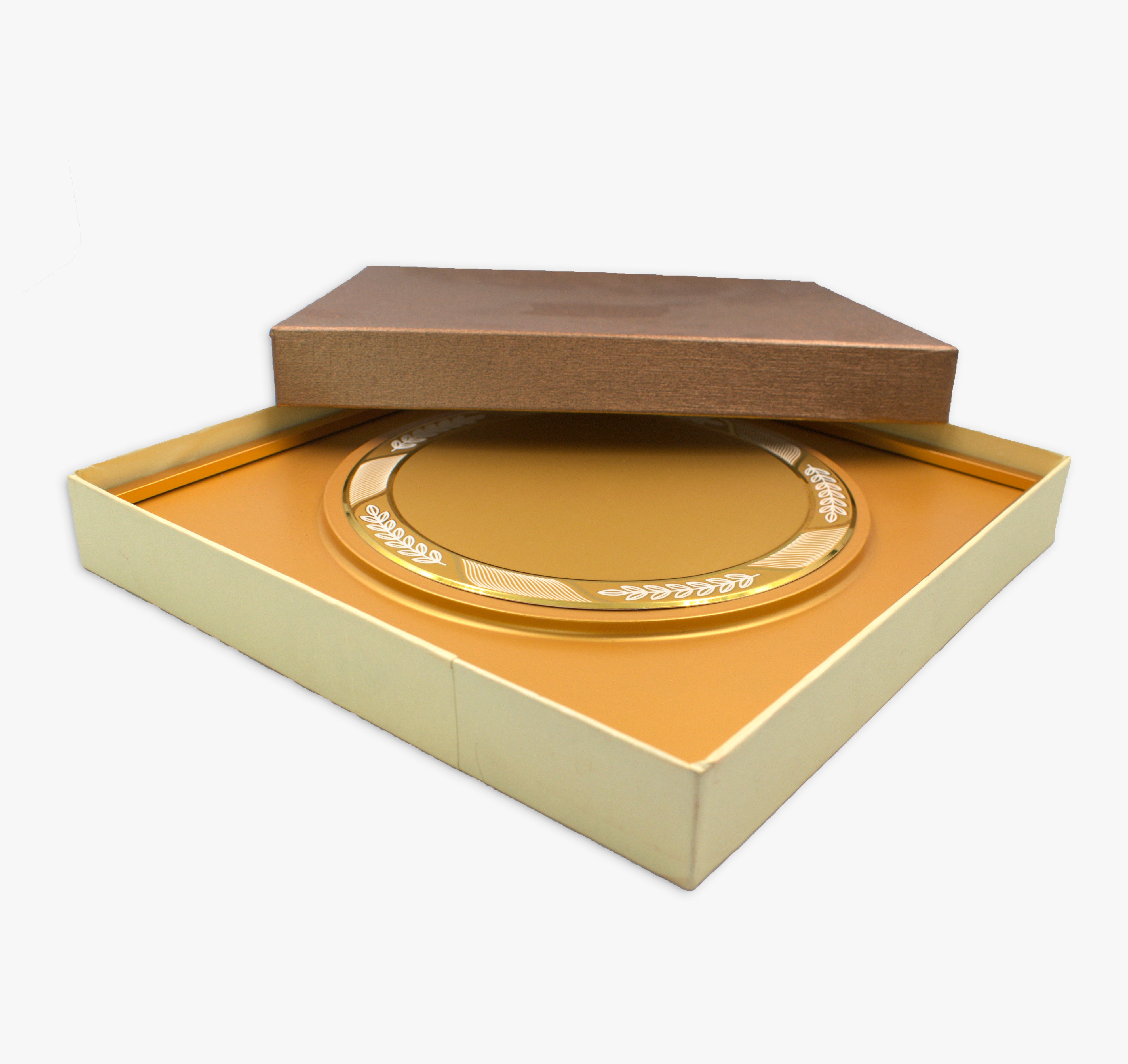 METAL SQUIRE FRAME ROUND SUBLIMATION PLATE TROPHY  WITH PAPER BOX ( H-10 )