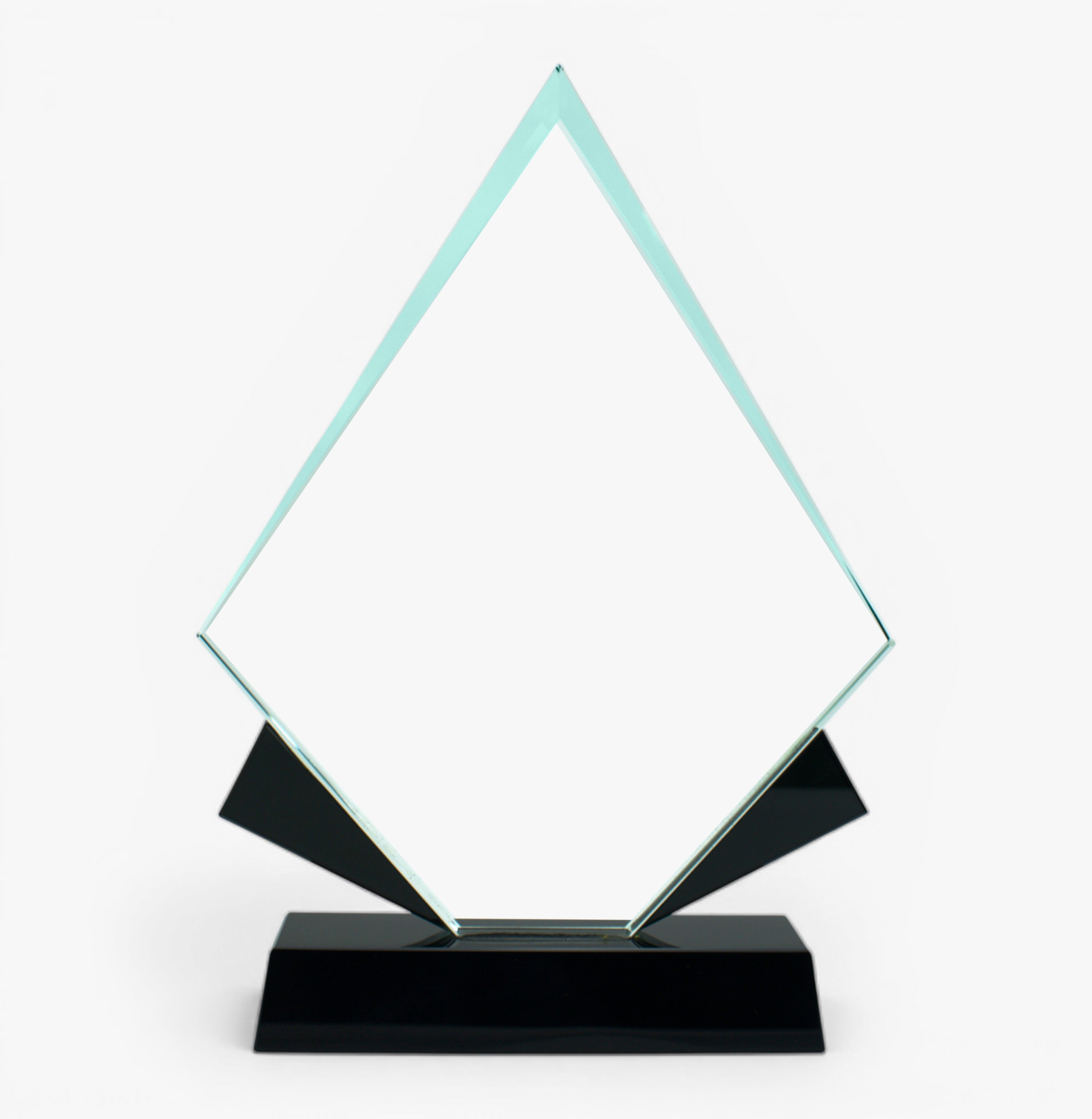 DIAMOND SHAPE WITH A BLACK BASE FOR STABILITY CRYSTAL AWARD ( LCC11 )