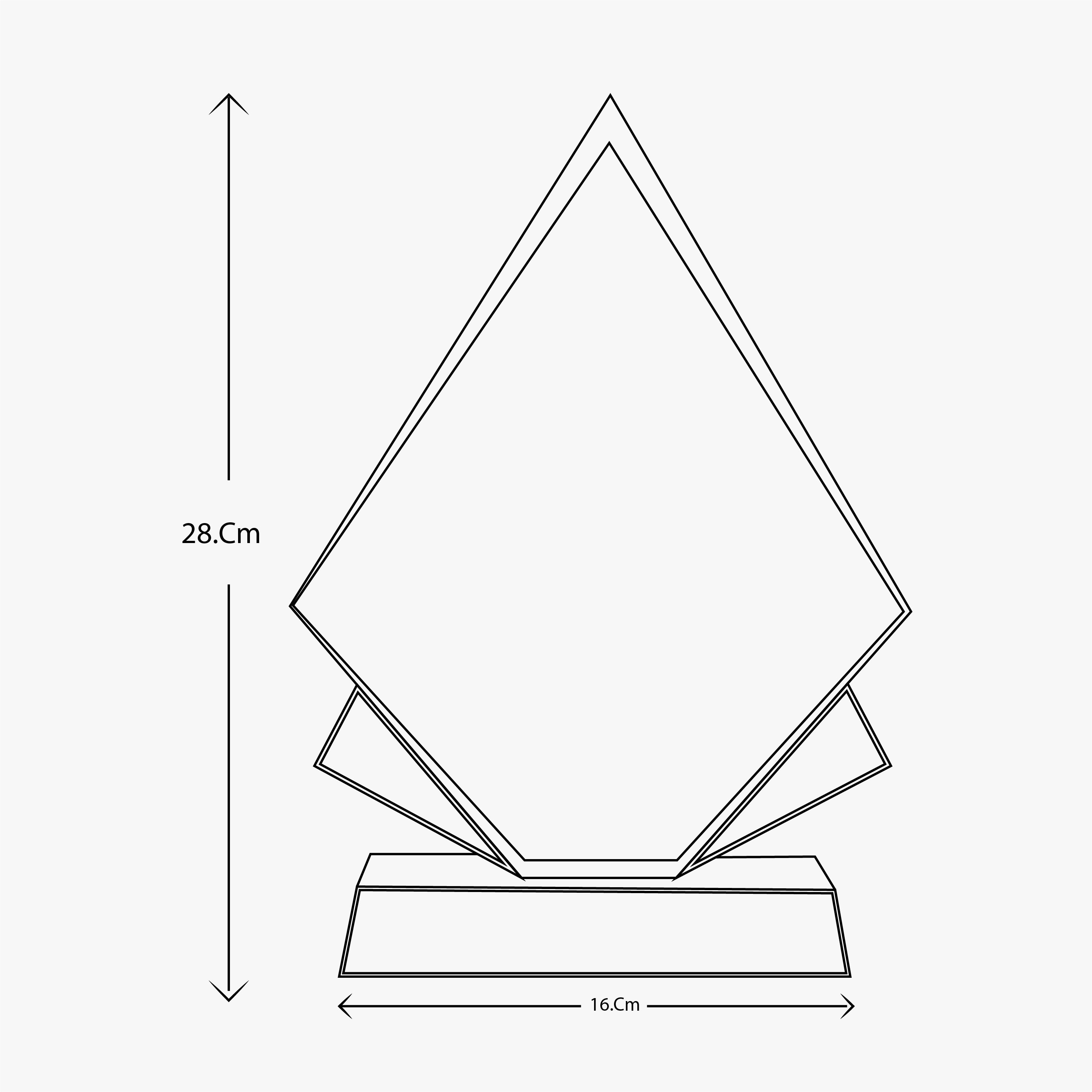 DIAMOND SHAPE WITH A BLACK BASE FOR STABILITY CRYSTAL AWARD ( LCC11 )