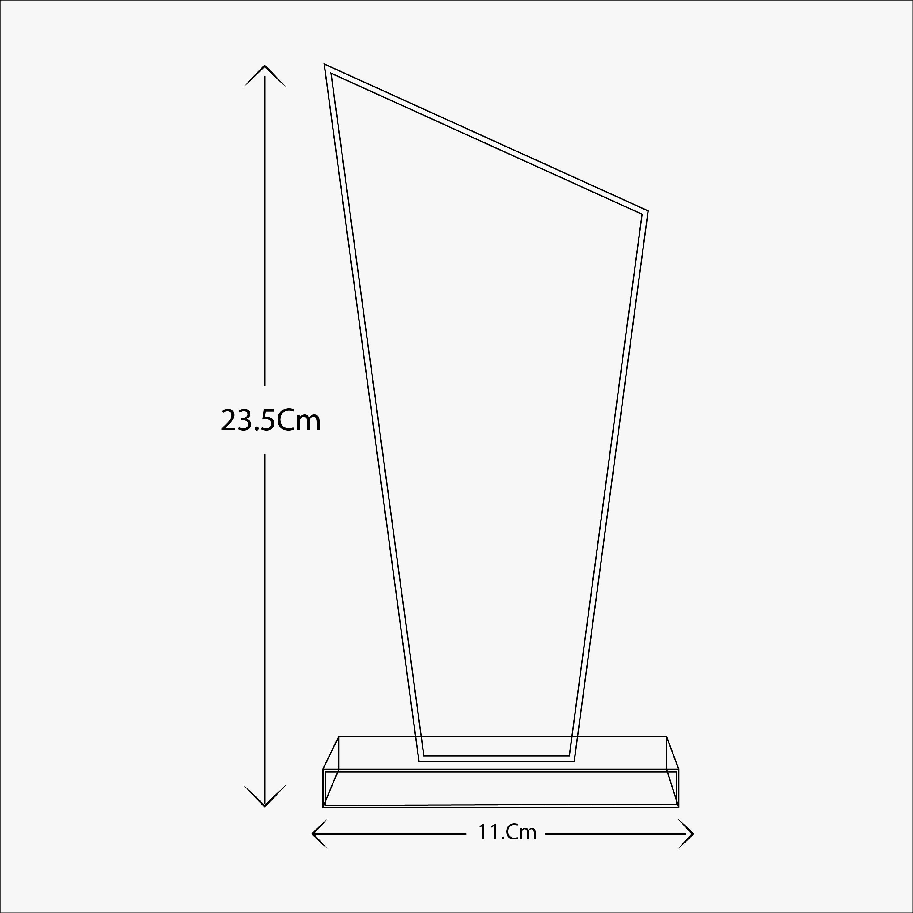 CLEAR CRYSTAL SLANTED SIDE ACCENT AND A SOLID BASE AWARDCLEAR ( LCC08 )