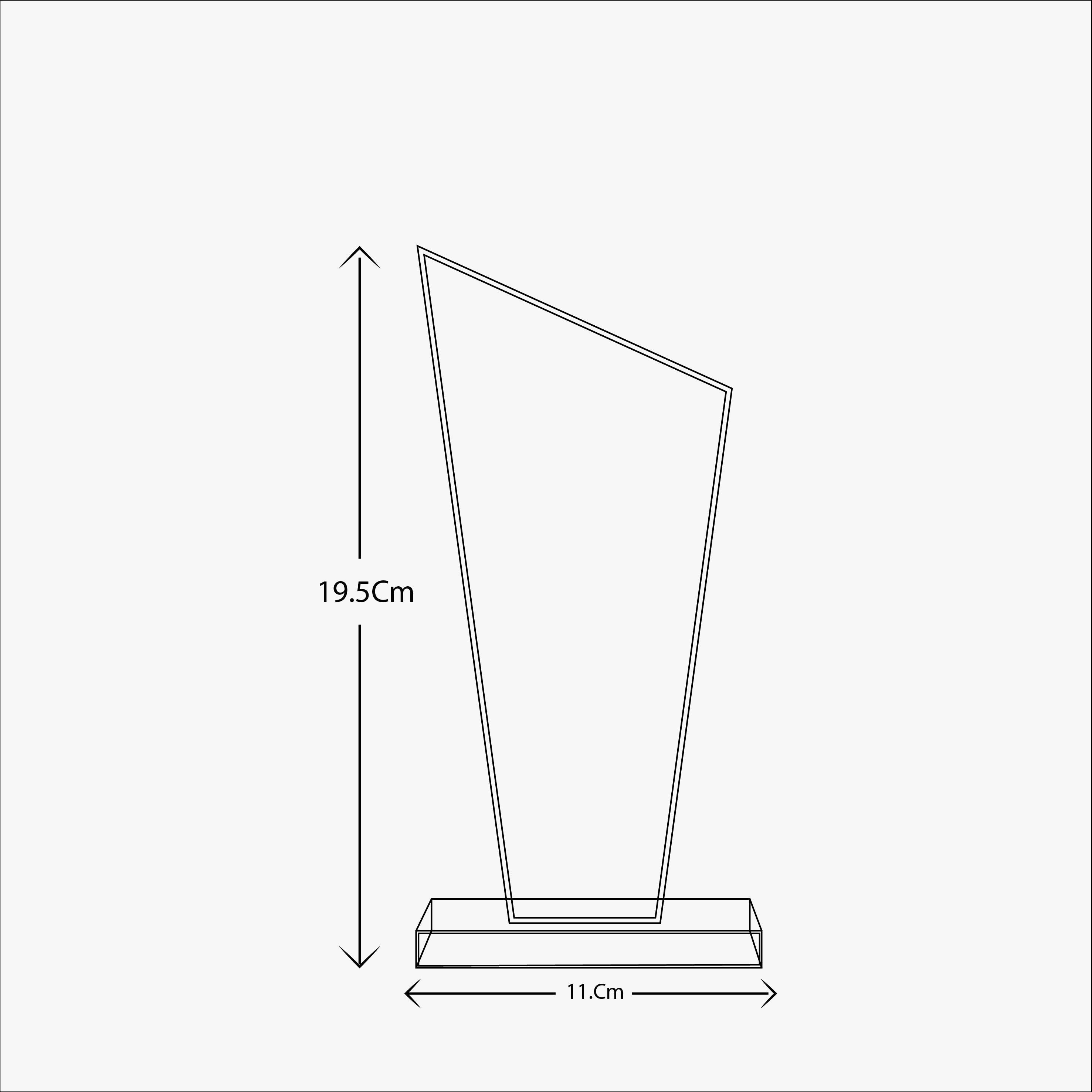 CLEAR CRYSTAL SLANTED SIDE ACCENT AND A SOLID BASE AWARDCLEAR ( LCC08 )