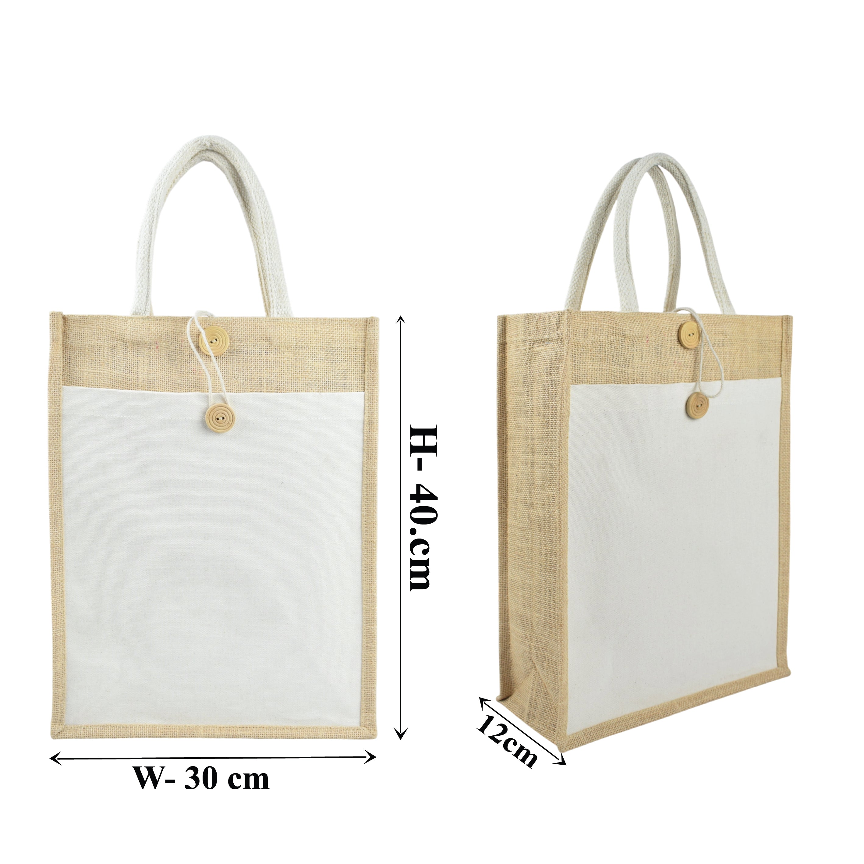 JUTE BAGS WITH COTTON POCKET VERTICAL