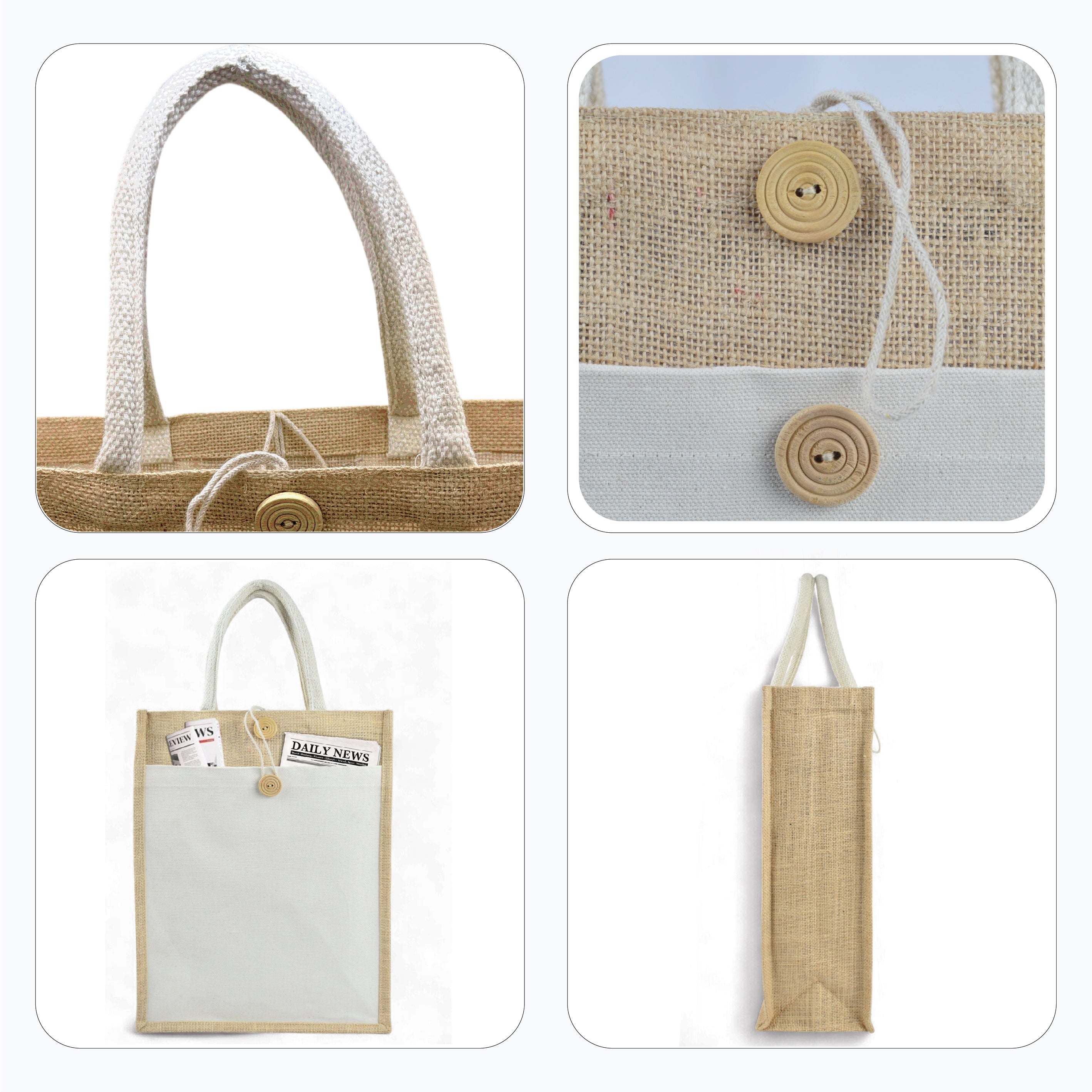 JUTE BAGS WITH COTTON POCKET VERTICAL