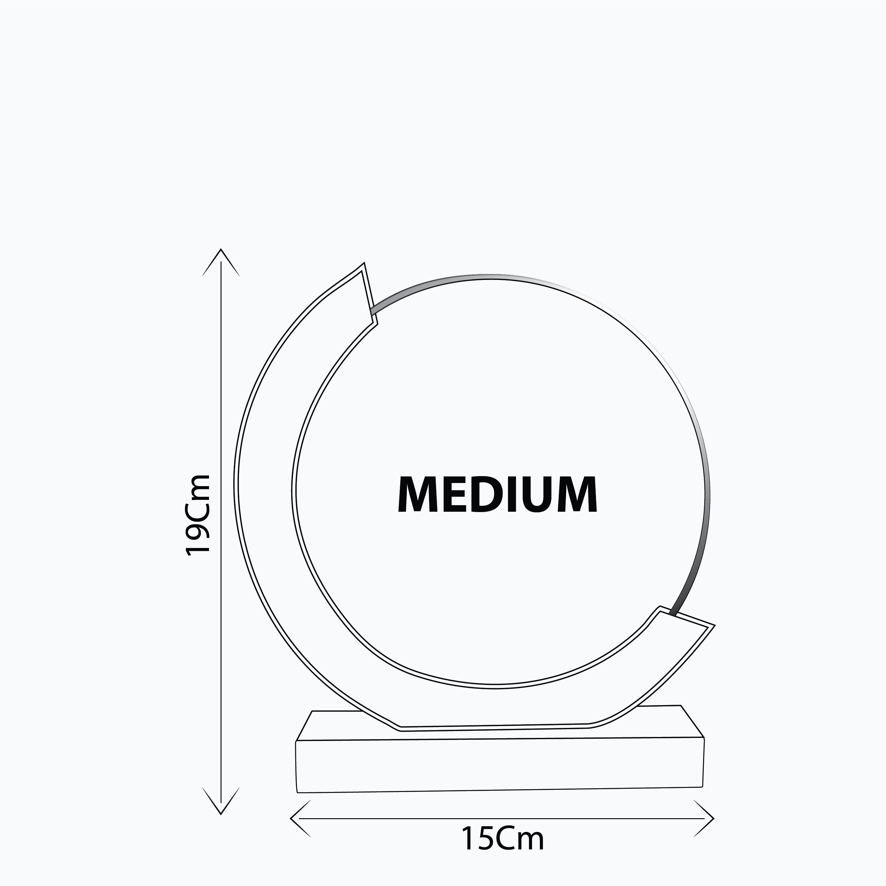 ROUND WOODEN BASE CRYSTAL TROPHY AWARD-GWO1
