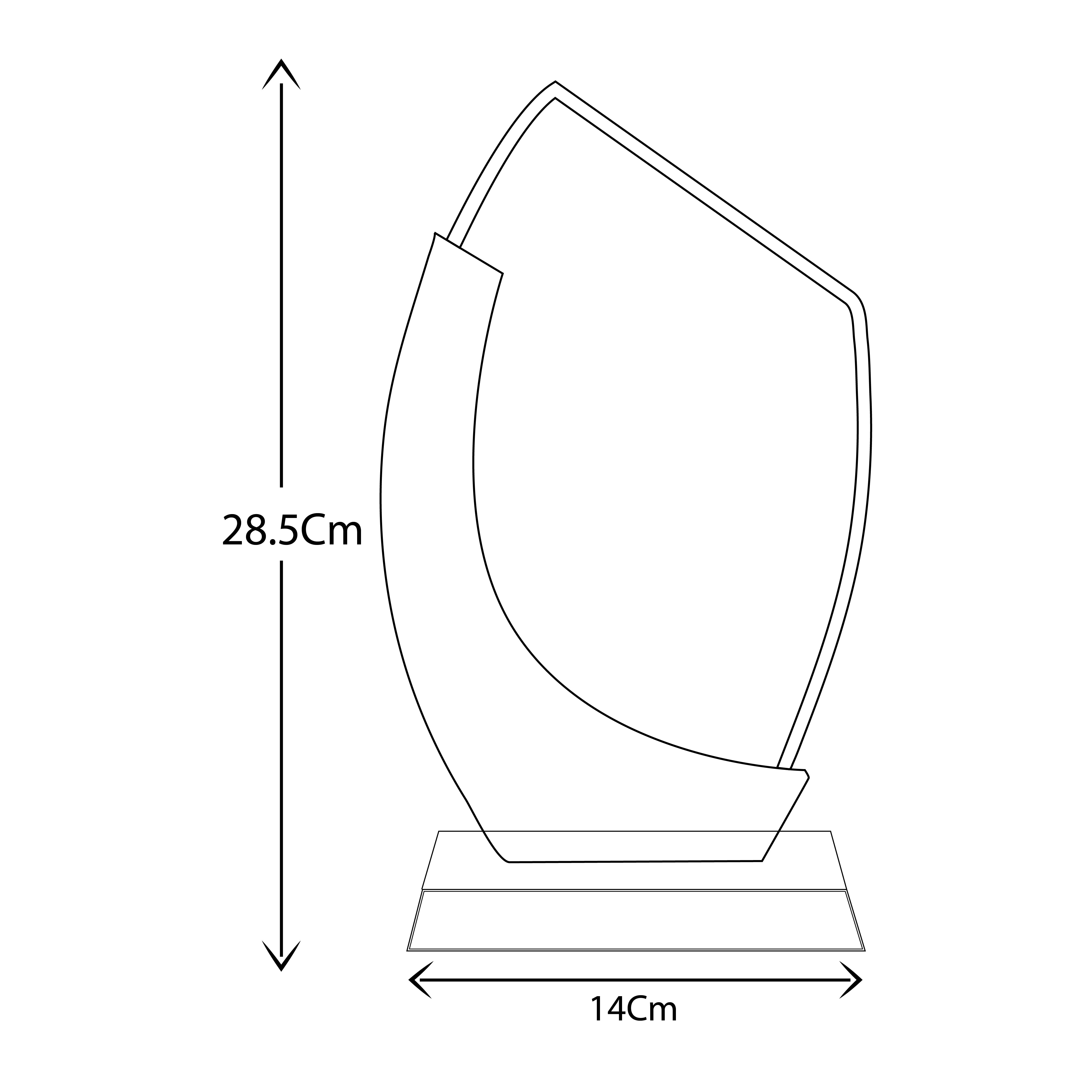 CRYSTAL AWARDS WITH BLUE DESIGN ON THE SIDE -DL 100639