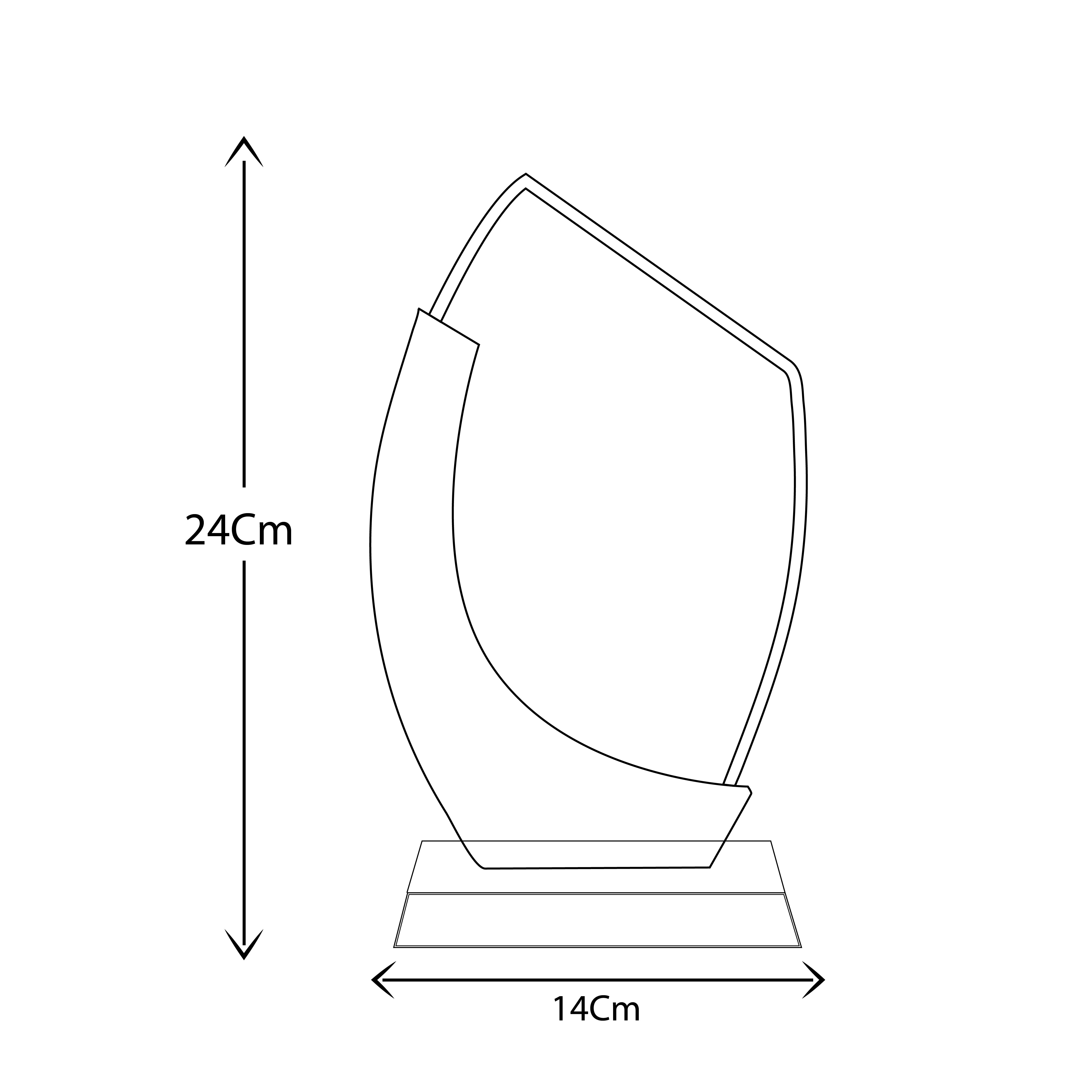 CRYSTAL AWARDS WITH BLUE DESIGN ON THE SIDE -DL 100639