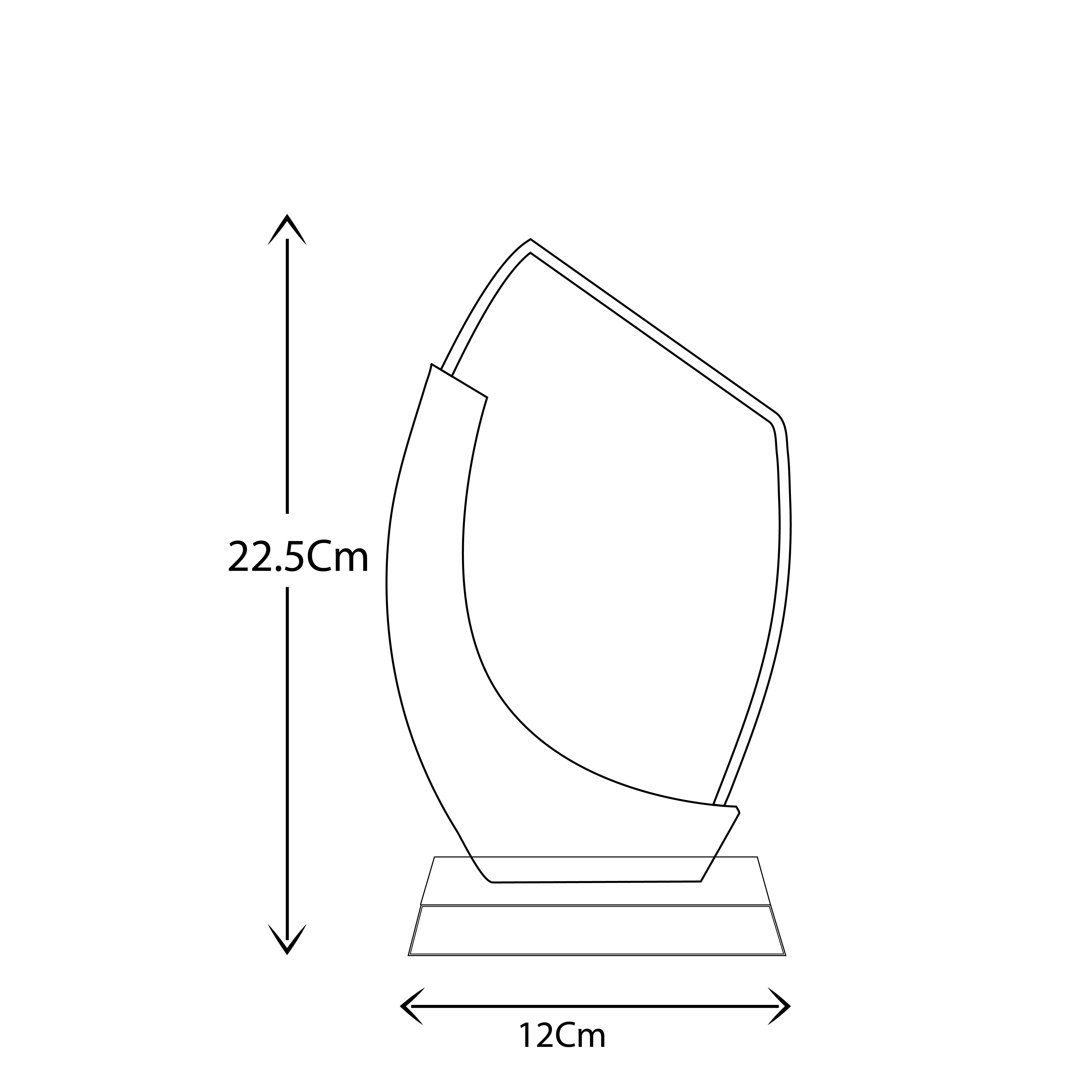 CRYSTAL AWARDS WITH BLUE DESIGN ON THE SIDE -DL 100639