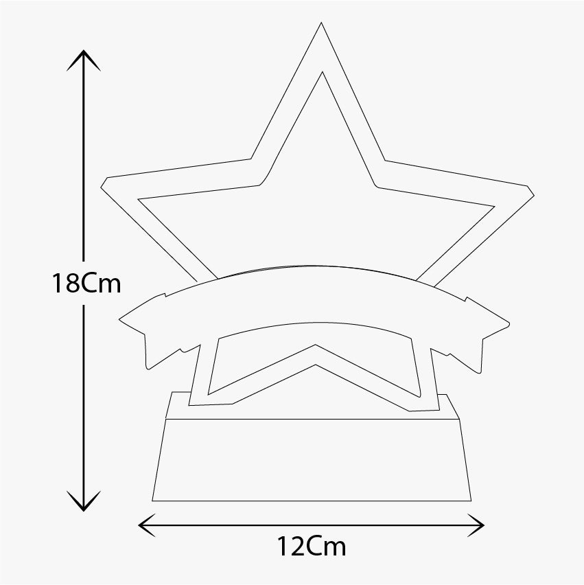 STAR SHAPE METAL CRYSTAL TROPHY ( A7214)