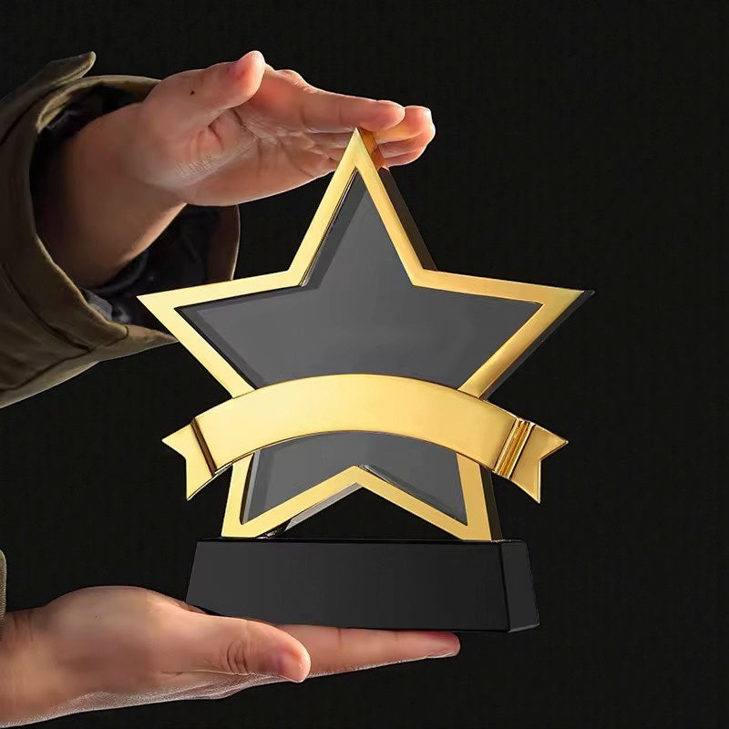 STAR SHAPE METAL CRYSTAL TROPHY ( A7214)