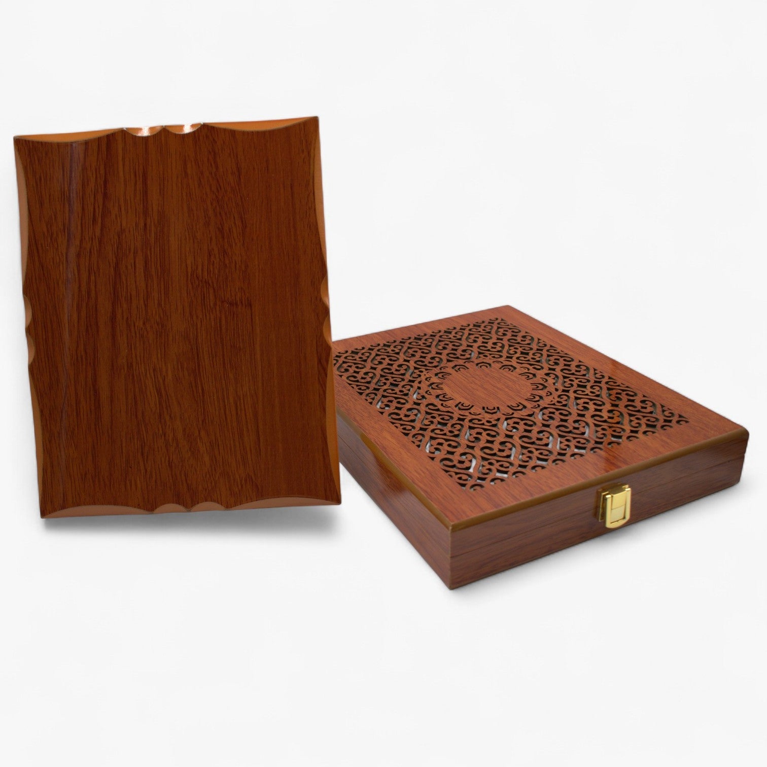 PREMIUM HIGH GLOSS LAQUERD WOODEN TROPHY WITH CUTE CUT OUT DESIGN ON TOP COVER HIGHLY PRESENTUBLE & CAN BE UV PRINTED ON TROPHY ( H-3 )