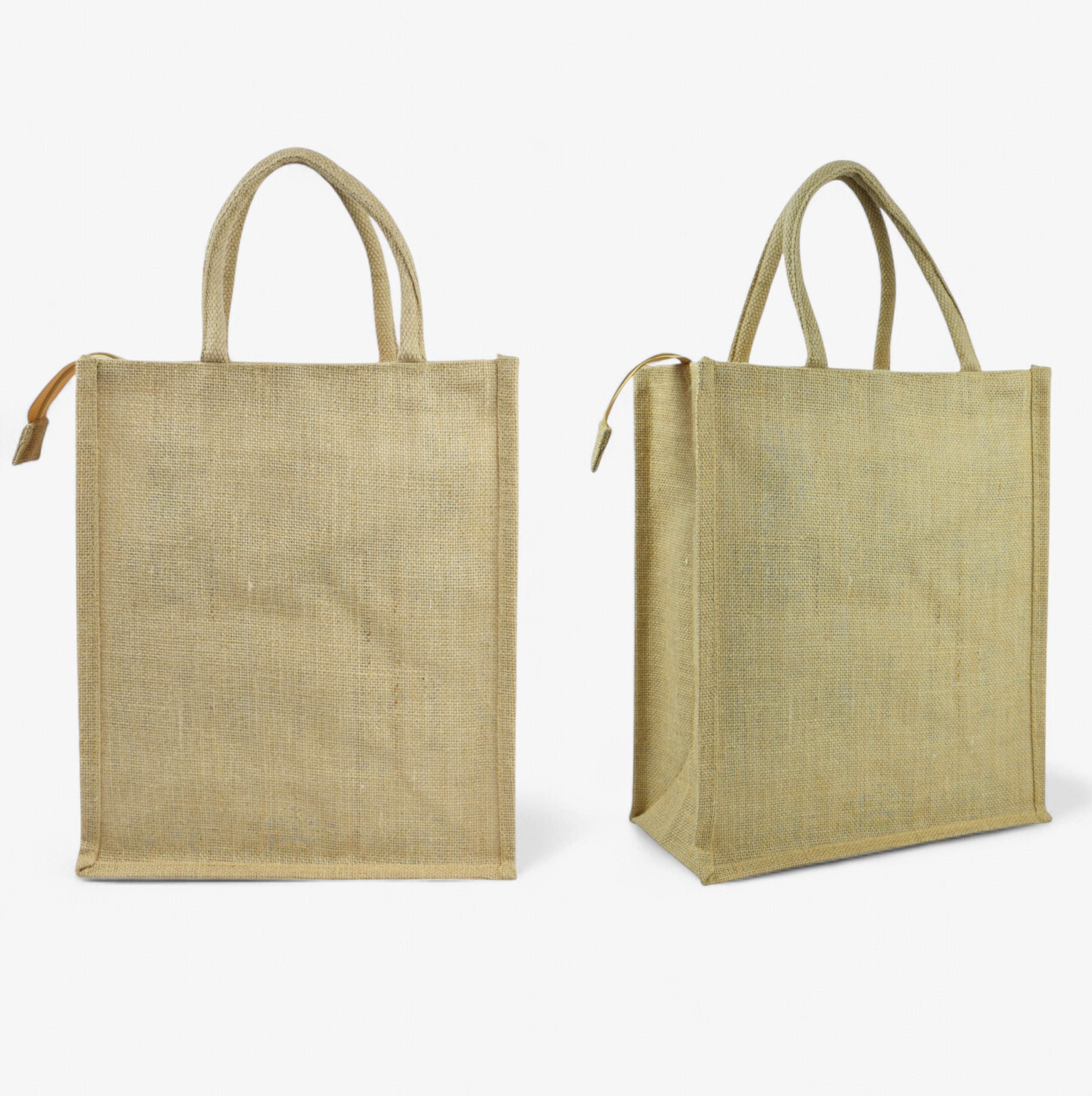 Jute Bag with Zipper Vertical