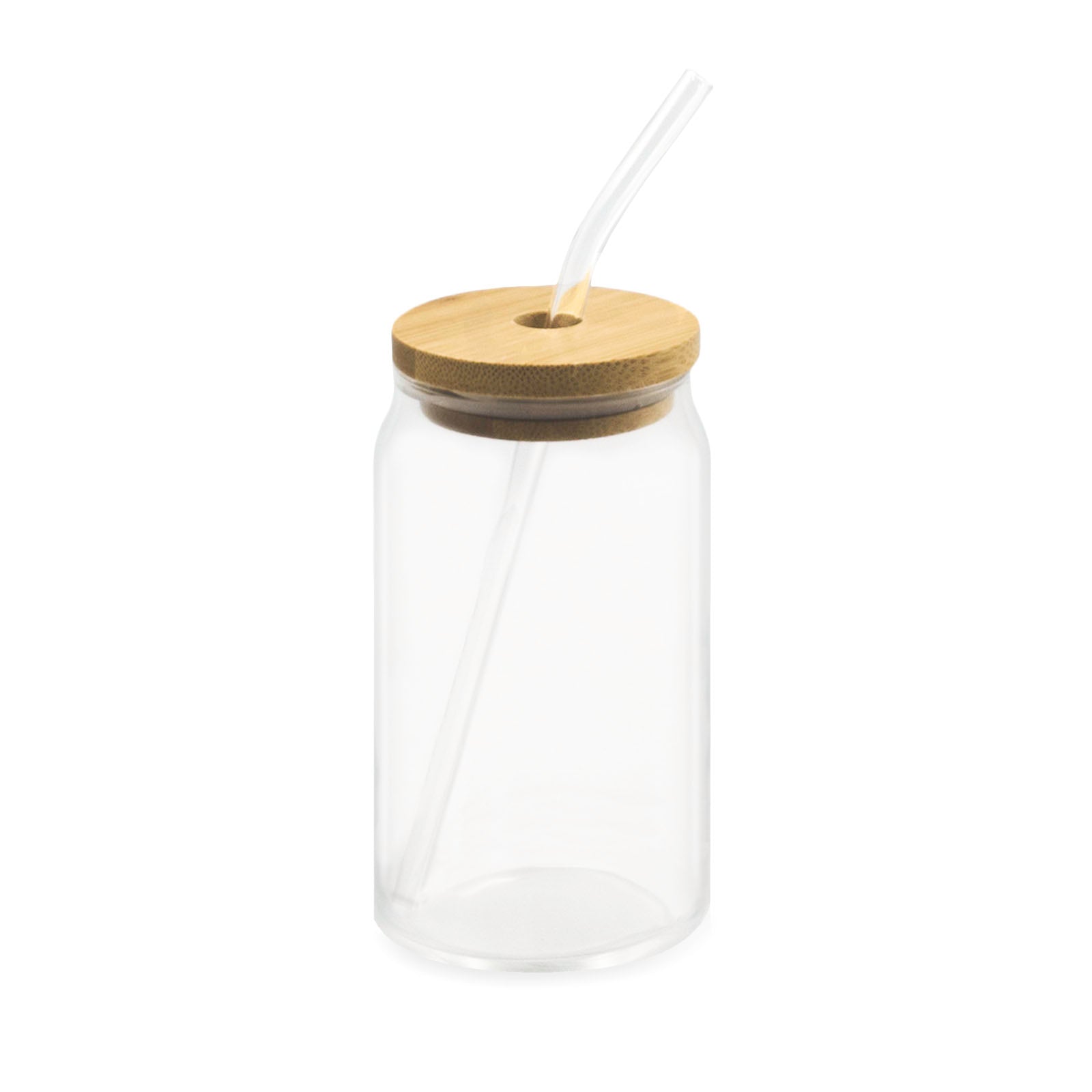 Glass Tumbler with Glass Straw - 16 Oz