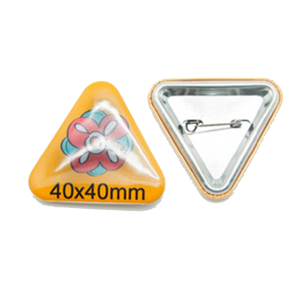 TRIANGLE BUTTON BADGE 40 X 40 MM