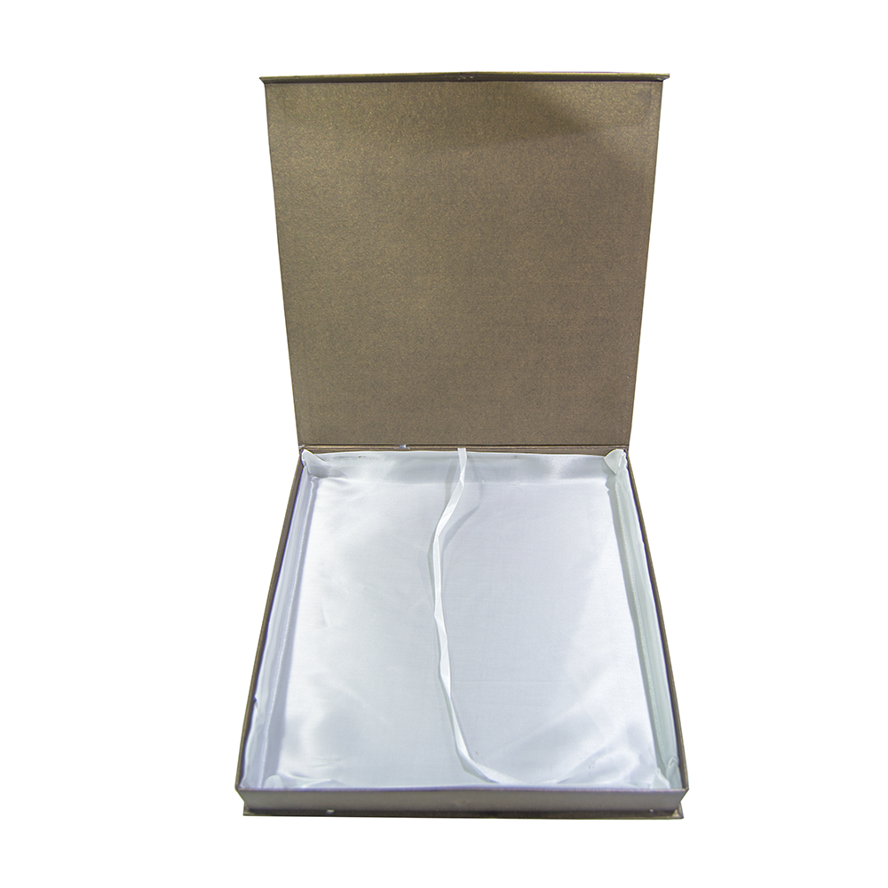 GOLD SALVER WOODEN TROPHY WITH PAPER BOX